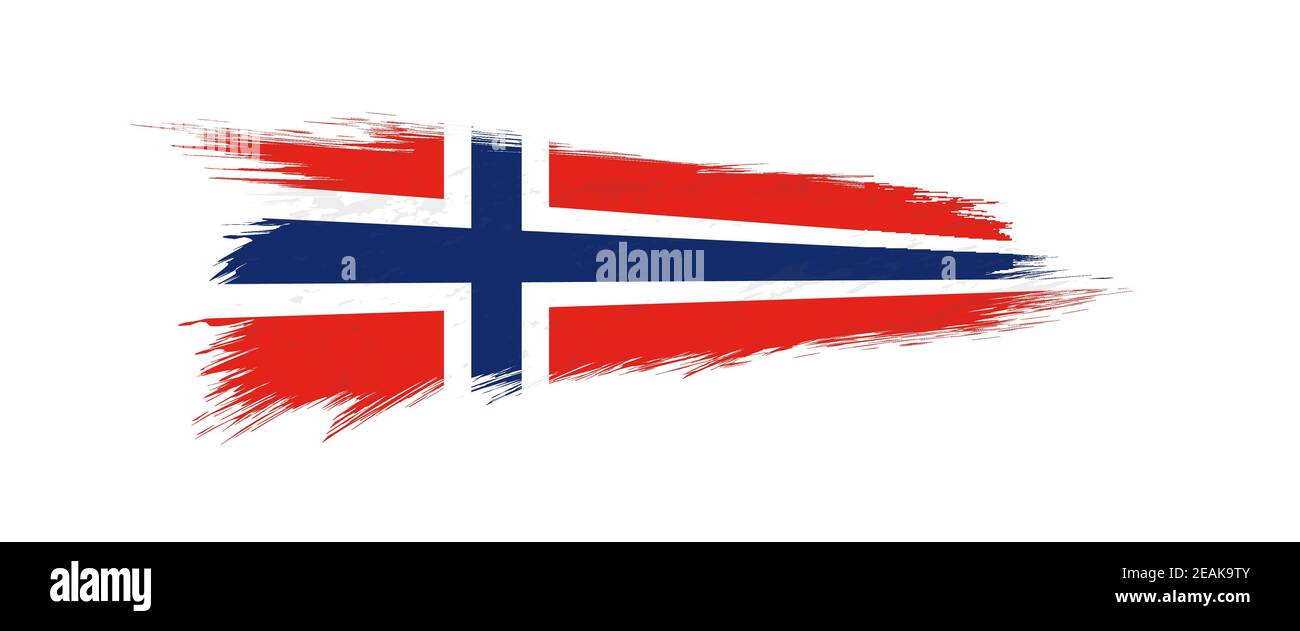 Flag of Norway in grunge brush stroke, vector grunge illustration Stock ...