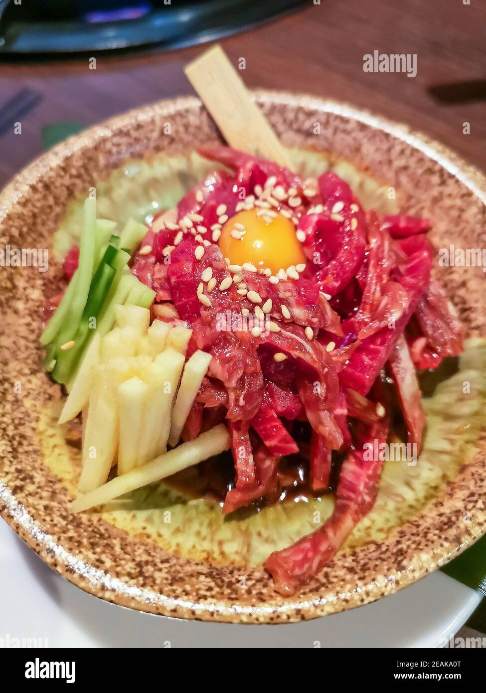 Okinawa style local beef dish in Naha Stock Photo