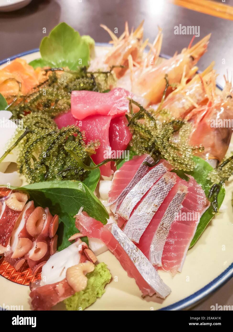 Okinawa style local seafood dish in Naha Stock Photo