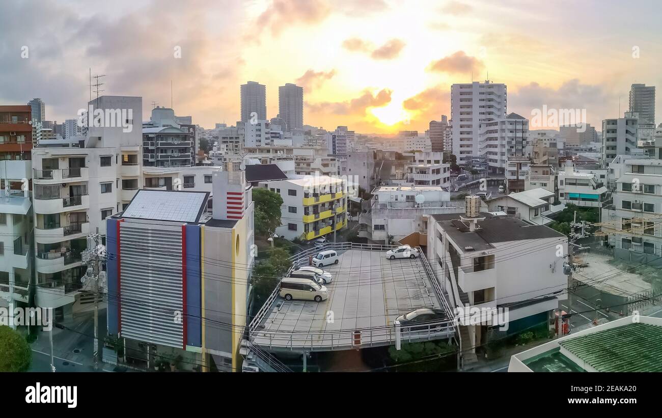Downtown Naha city skyline in Okinawa, Japan Stock Photo