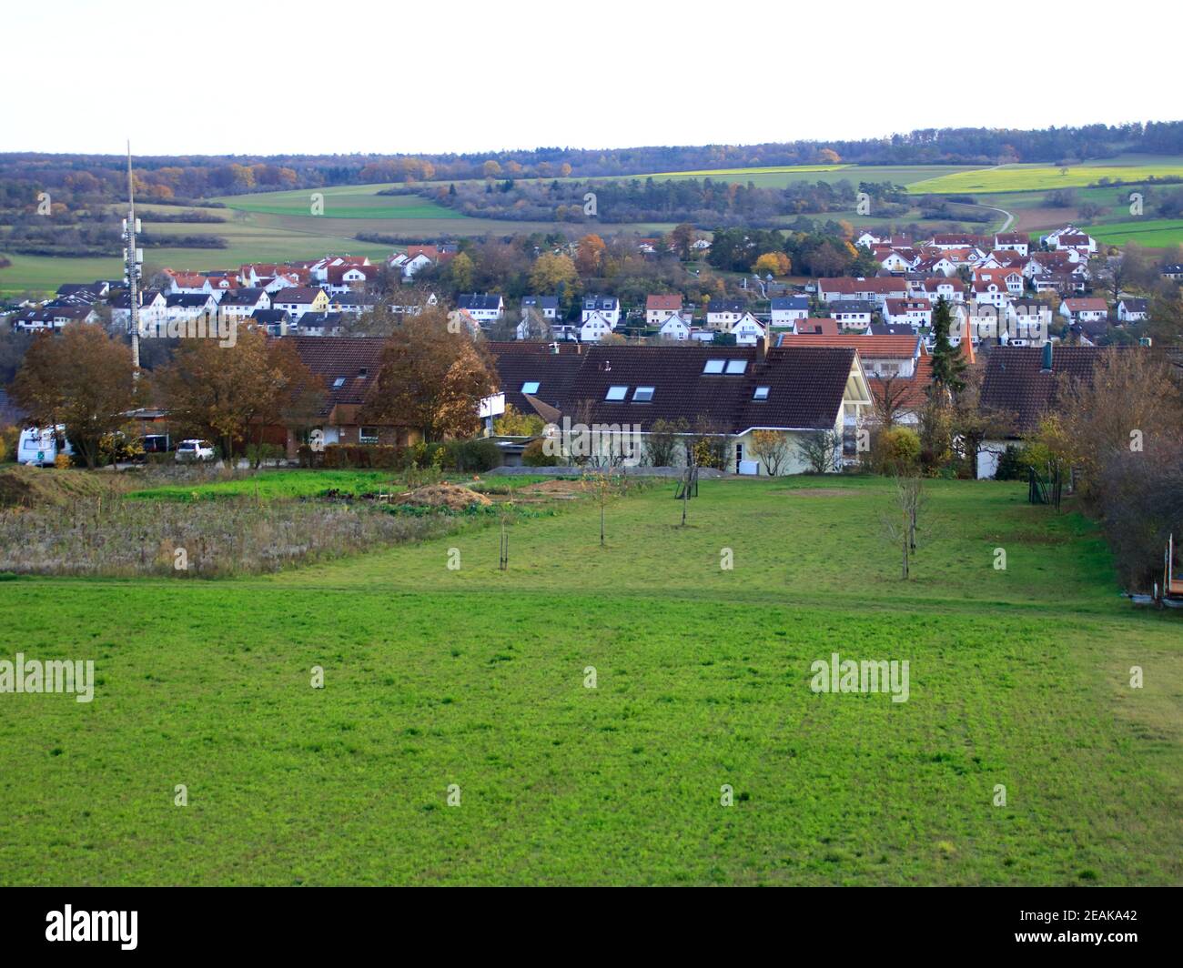 View over  the cty Weissach in the district Boeblingen Stock Photo