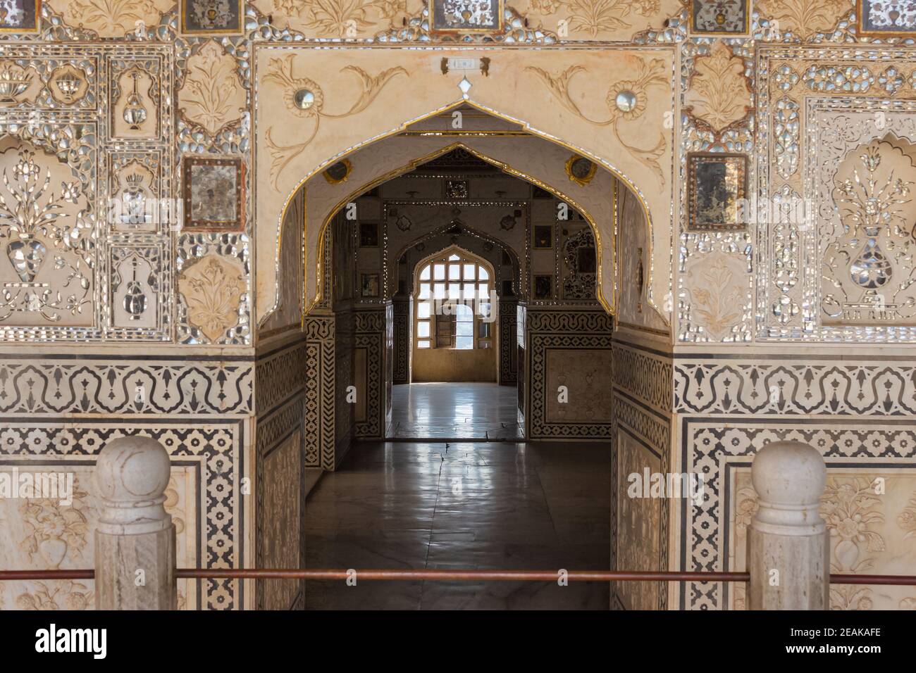 Mirror mosaics at Sheesh Mahal, mirror palace, Amer Fort, Jaipur