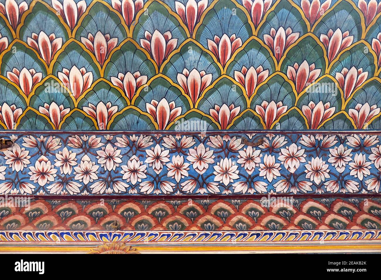 Wall paintings in the Chandra Mahal, Jaipur City Palace in Jaipur,  Rajasthan, India Stock Photo - Alamy