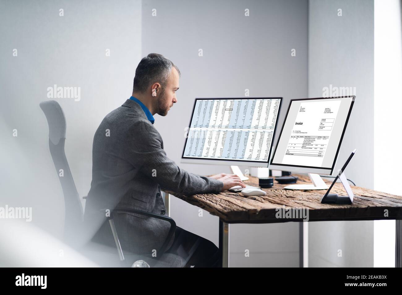 Electronic Invoice Online Calculator Stock Photo
