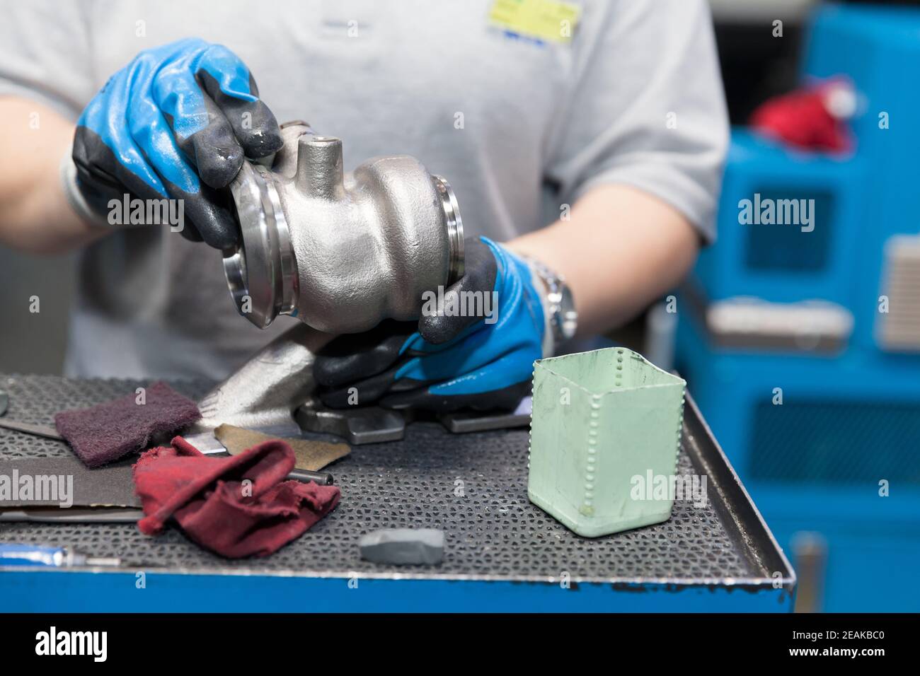 Production of vehicle parts in the automotive industry Stock Photo