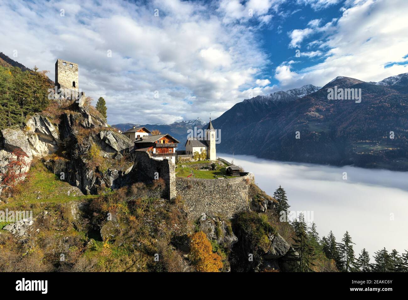 Castle above the clouds Stock Photo