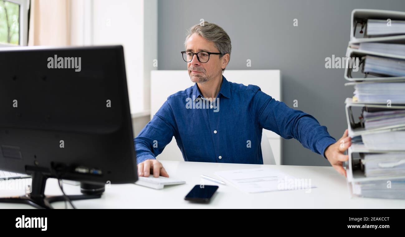Digital Invoice Tax Software. Paper Document Stock Photo