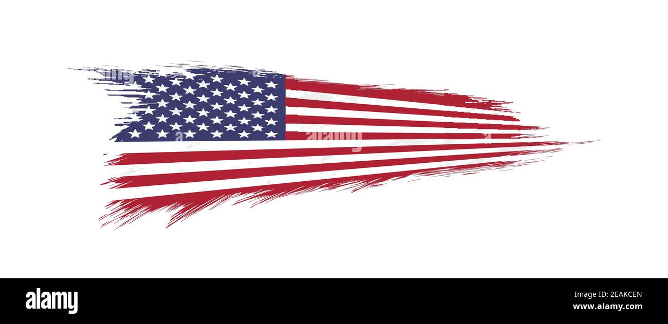 Flag of USA in grunge brush stroke, vector grunge illustration Stock ...