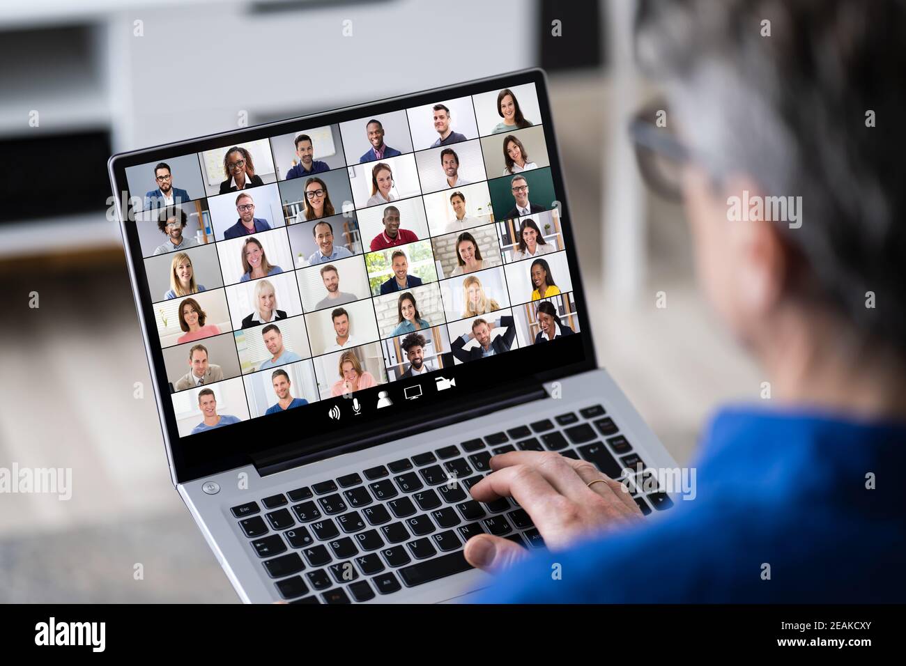 Online Business Video Conference Stock Photo