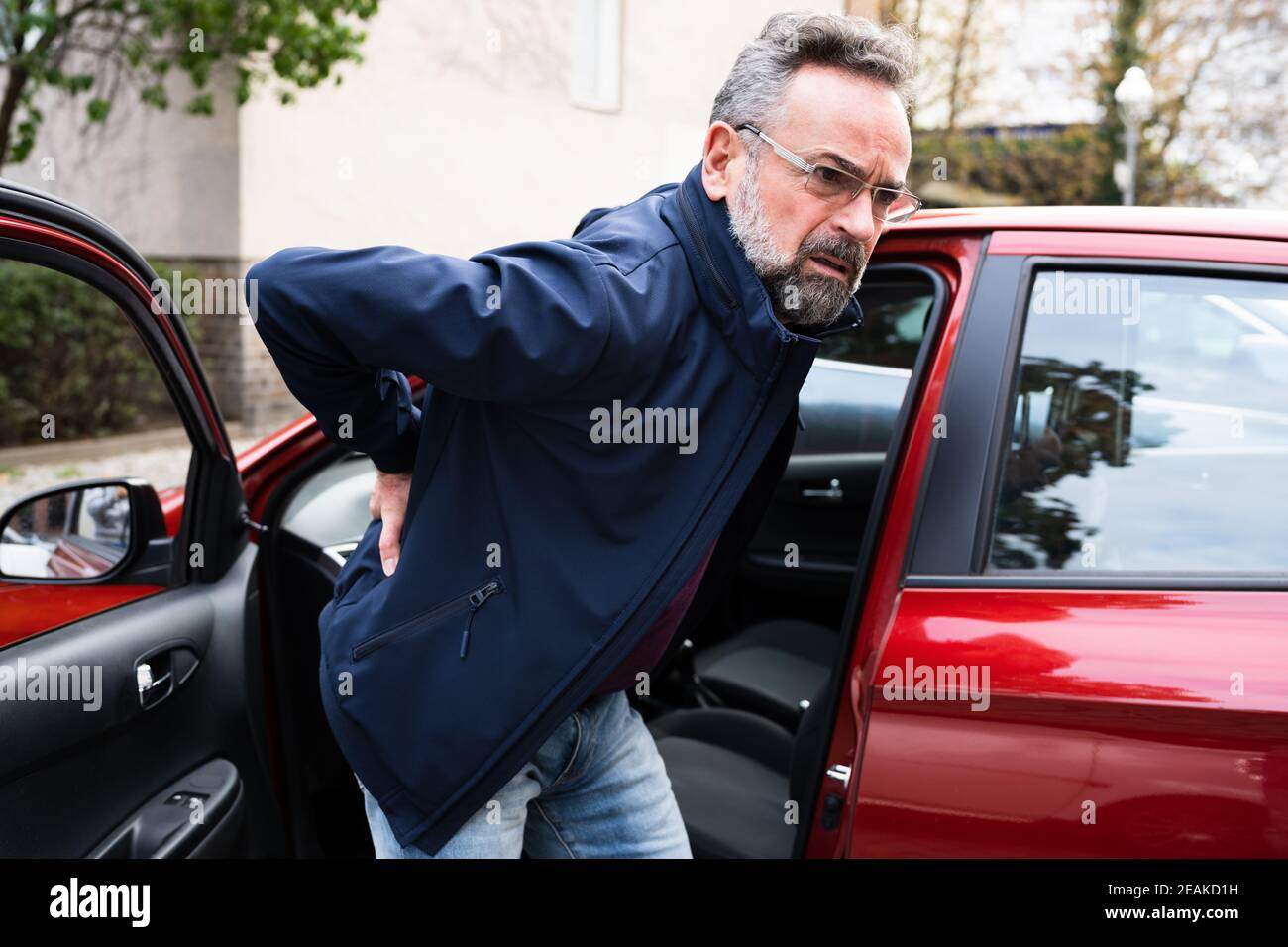 Back Pain Car Driving Injury Stock Photo Alamy