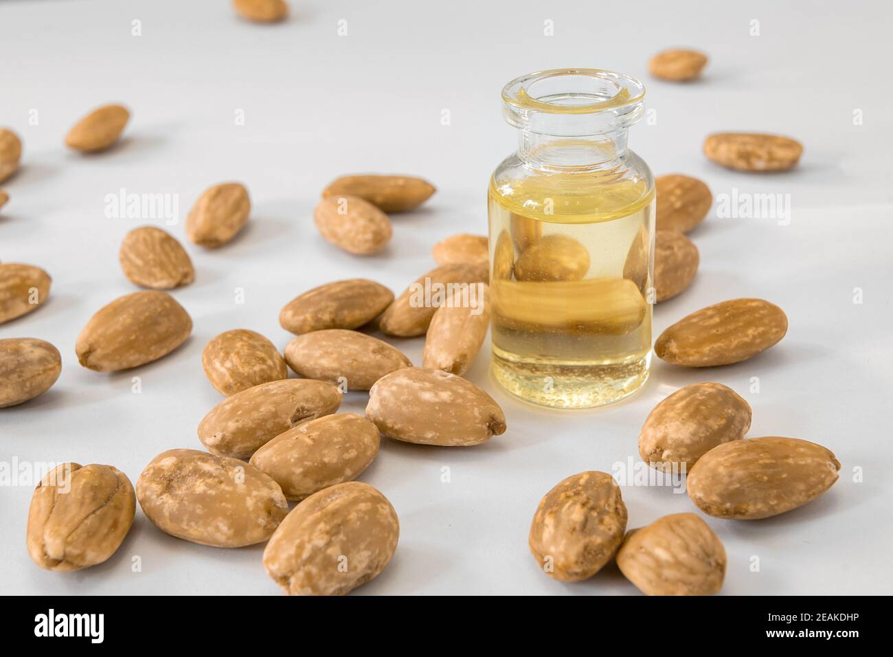 Almonds and almonds oil Stock Photo Alamy