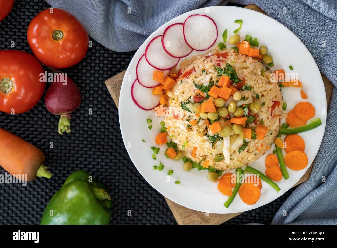 Rice with vegetables Stock Photo