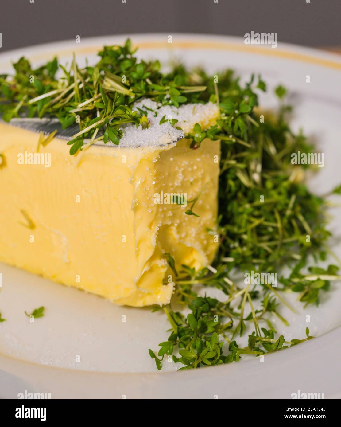 butter with herbes Stock Photo