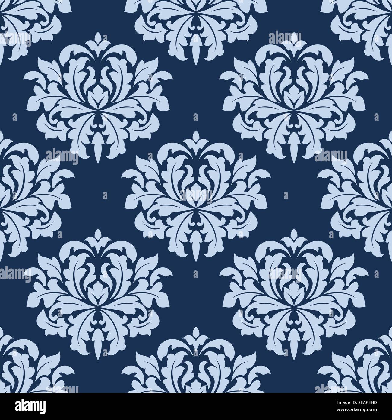 Blue seamless damask pattern for fabric, textile or wallpaper ...