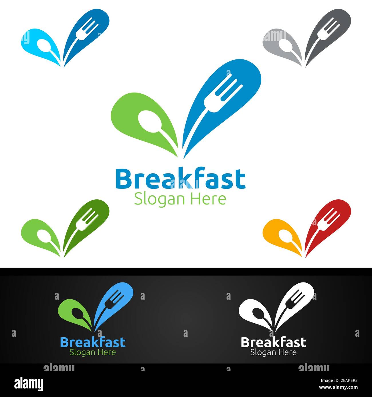 Breakfast Fast Food Delivery Service Logo for Restaurant, Cafe or