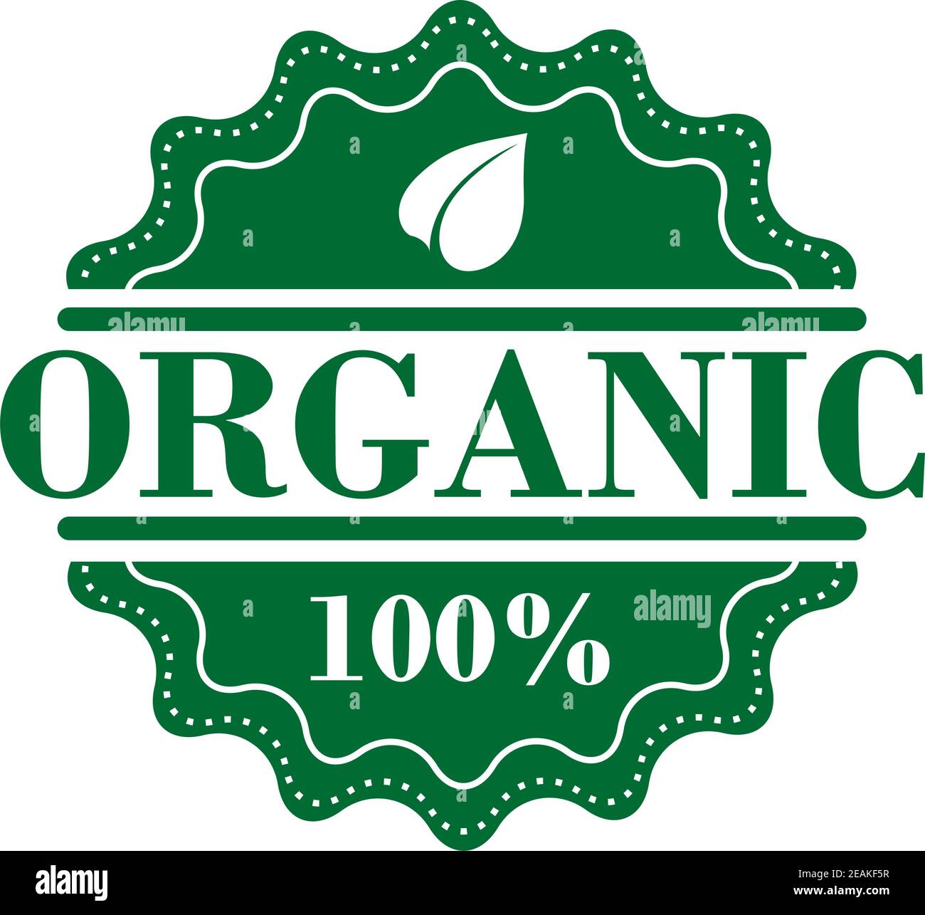 Bio organic label in green color for fresh health food or another ecology design Stock Vector