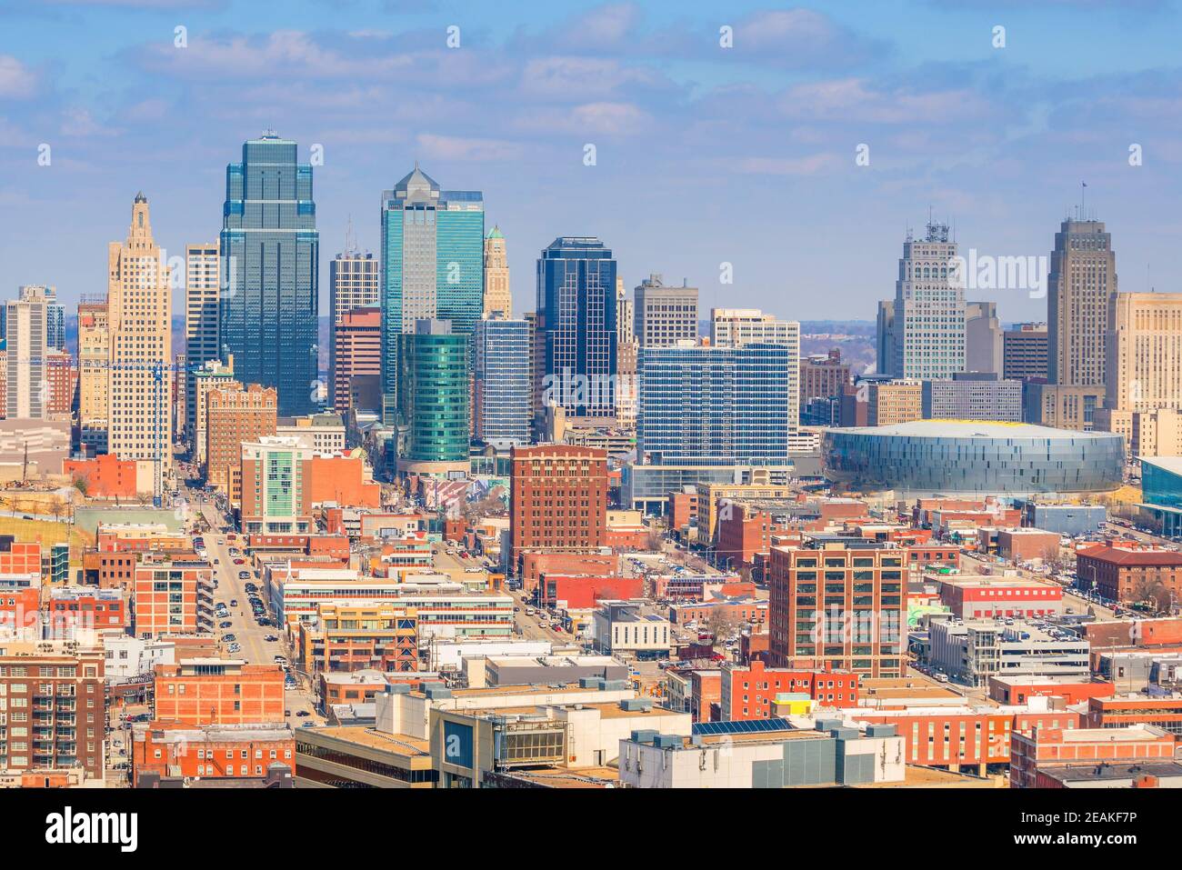 View of Kansas City skyline in Missouri Stock Photo