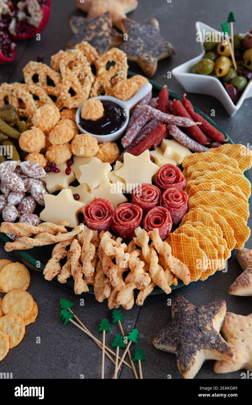 Savory snacks for the holidays Stock Photo