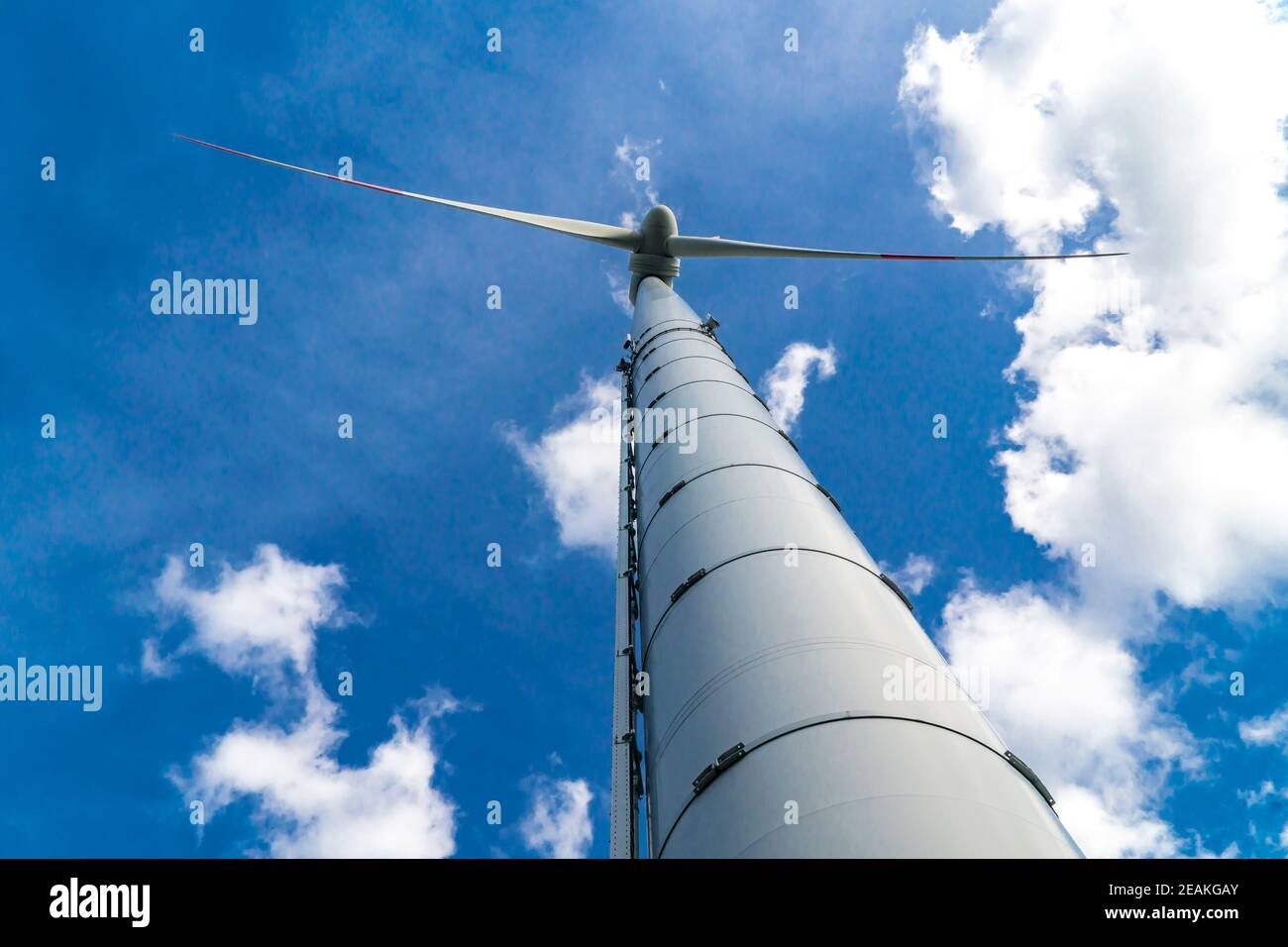 Windmill for electric power production Stock Photo