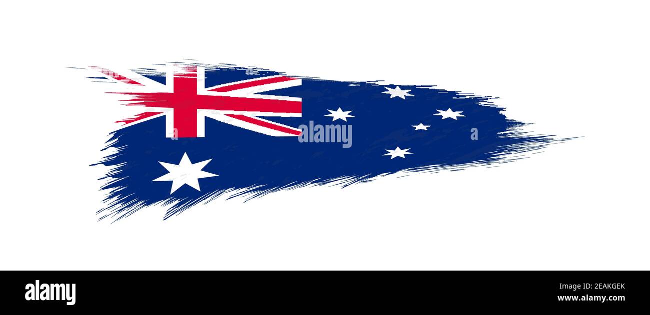 Flag of Australia in grunge brush stroke, vector grunge illustration ...