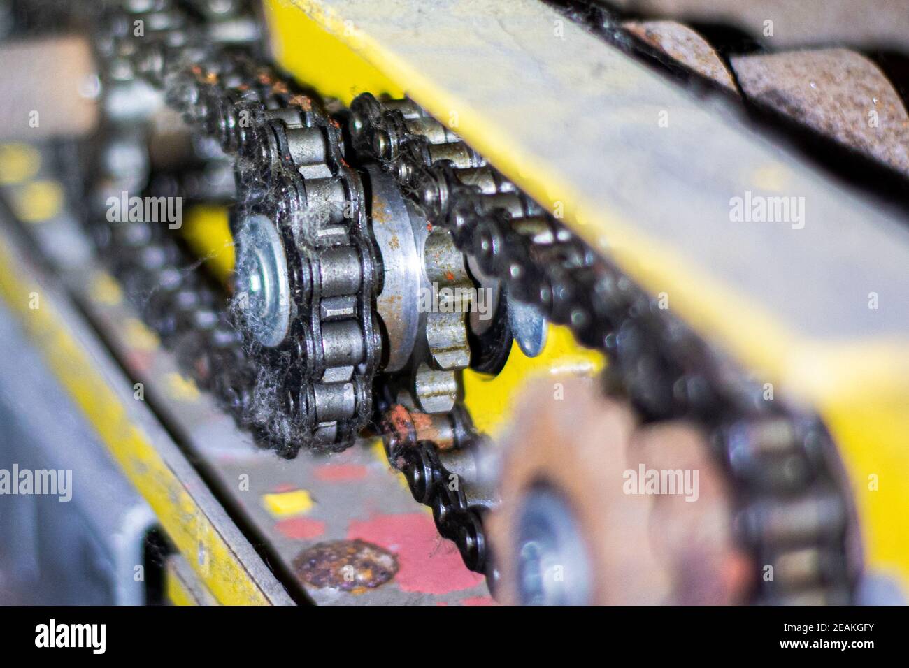 Chain for controlling a robot in a production hall Stock Photo