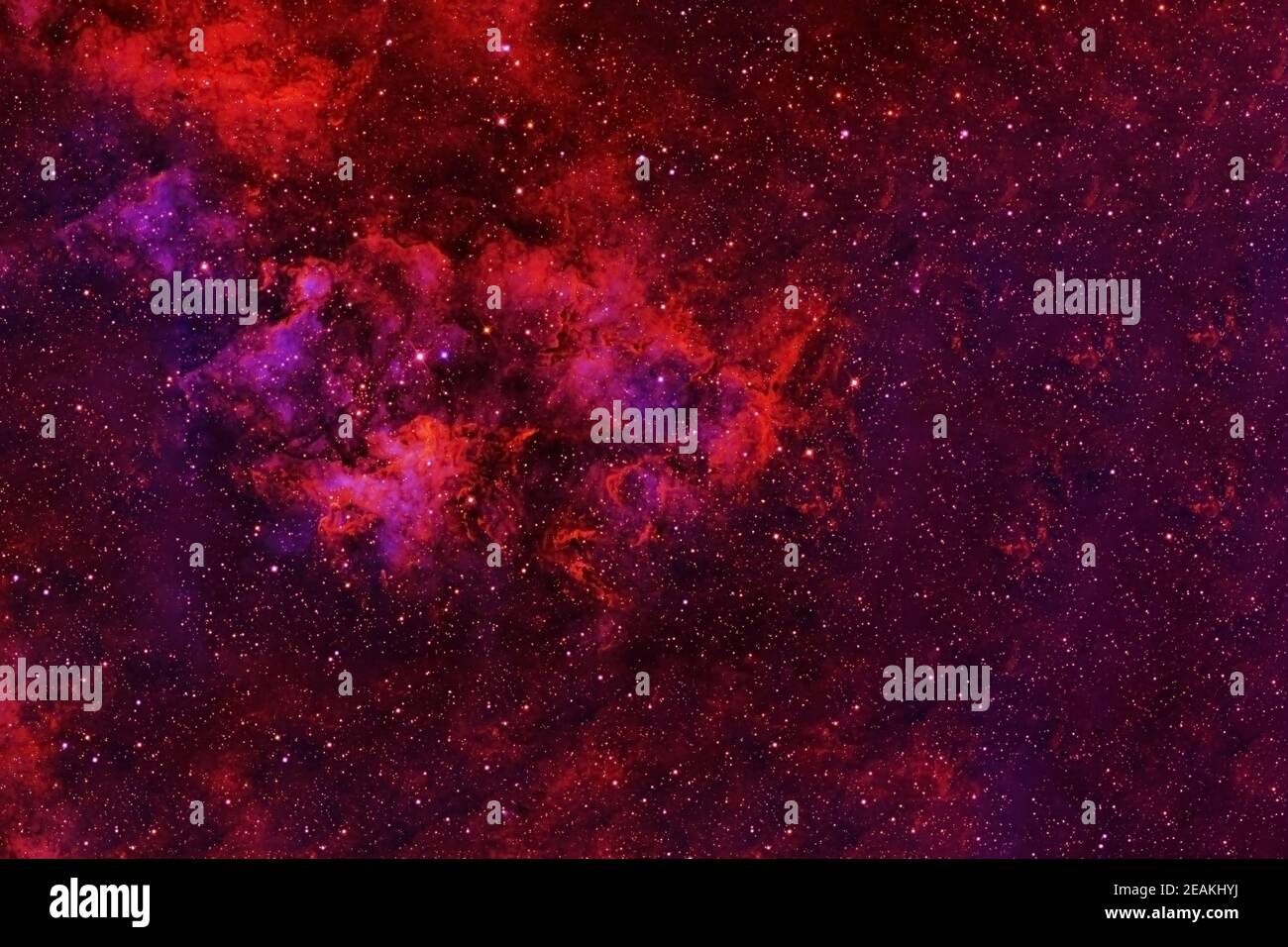 Space in red colors. Elements of this image were furnished by NASA. Stock Photo