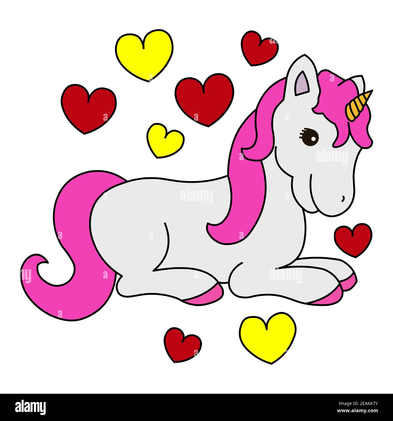 Unicorn In Love Stock Photo - Alamy