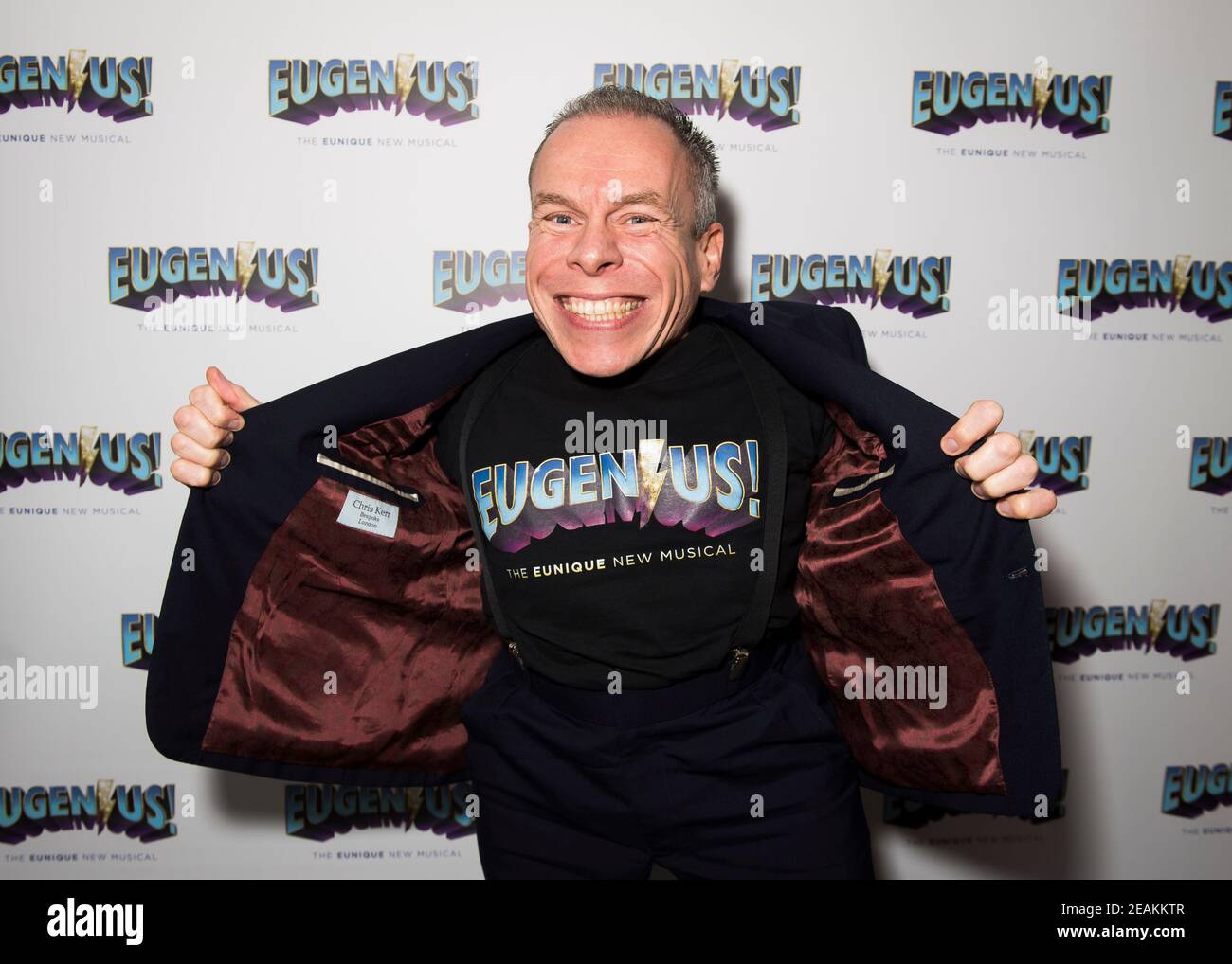 Warick Davis arrives at the Eugenius! Gala at The Other Palace theatre, London.  PIcture date: 31st January 2018. Stock Photo
