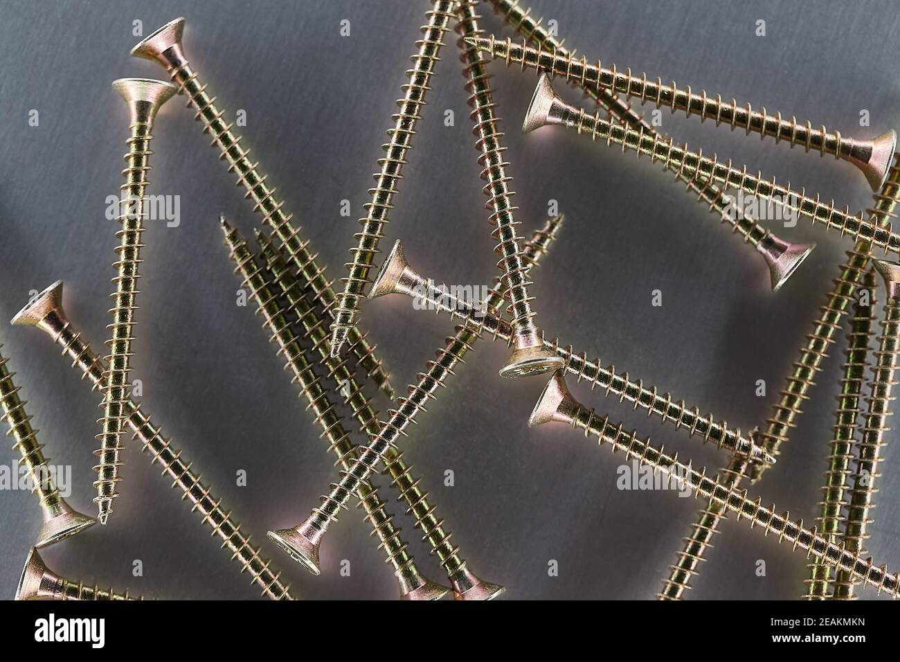 Screws in a pile Stock Photo