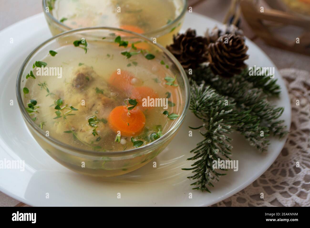 Fish and vegetables aspic galantine. Russian cuisine Stock Photo