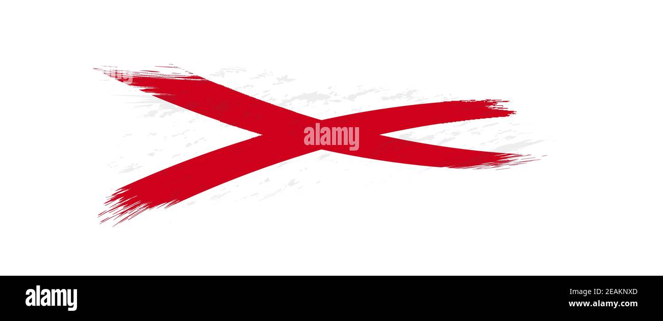 Flag of Alabama US State in grunge brush stroke, vector grunge ...