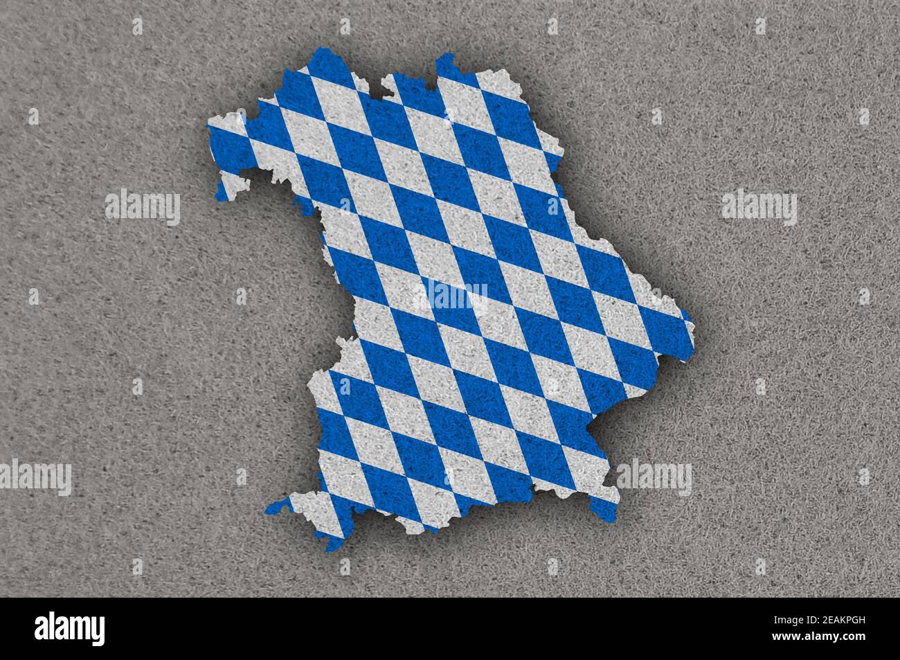 Map and flag of Bavaria on felt Stock Photo