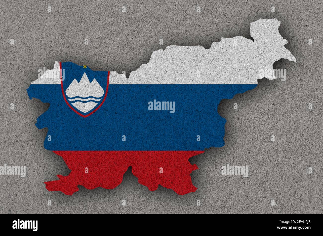 Map and flag of Slovenia on felt Stock Photo - Alamy