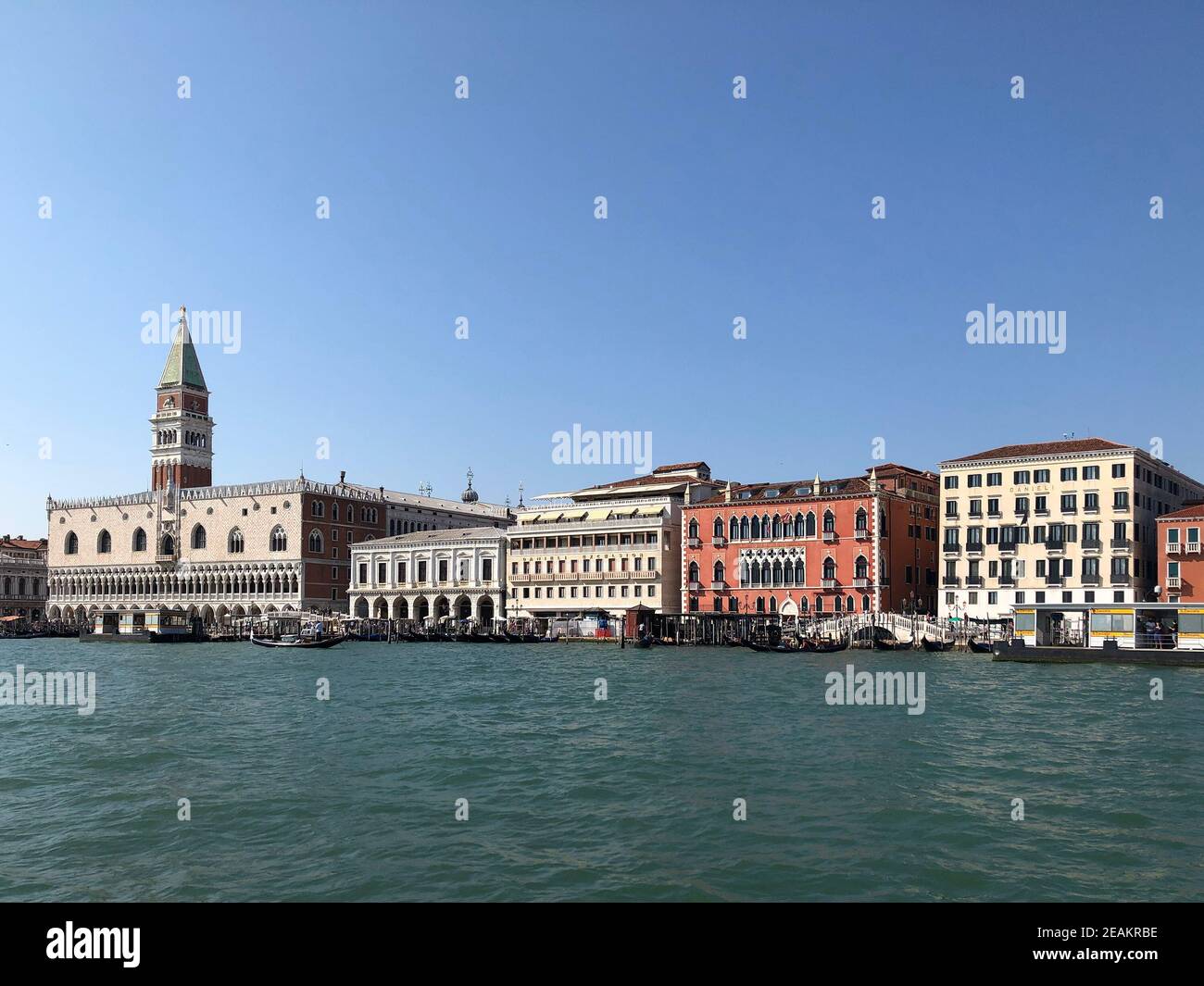 Doge Palace and Danieli Hotel palaces in the city of Venice, Italy Stock Photo