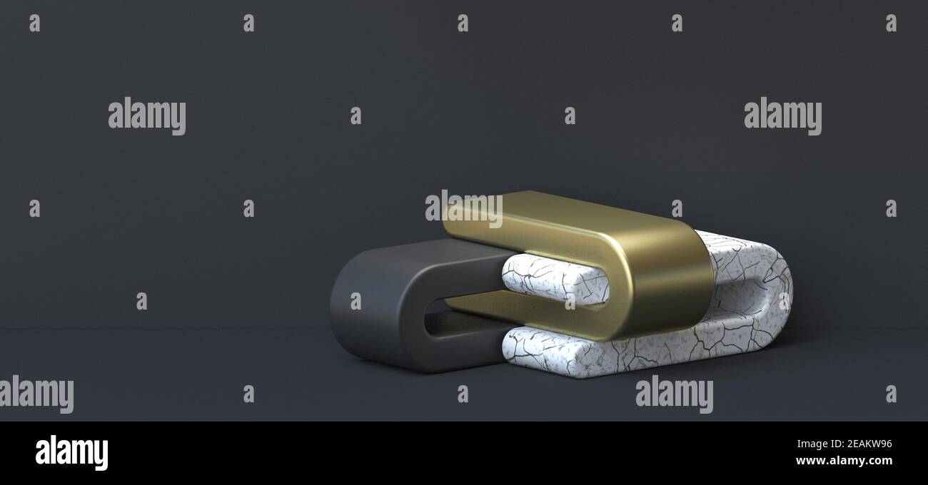 Abstract background U shape composition 3D Stock Photo - Alamy