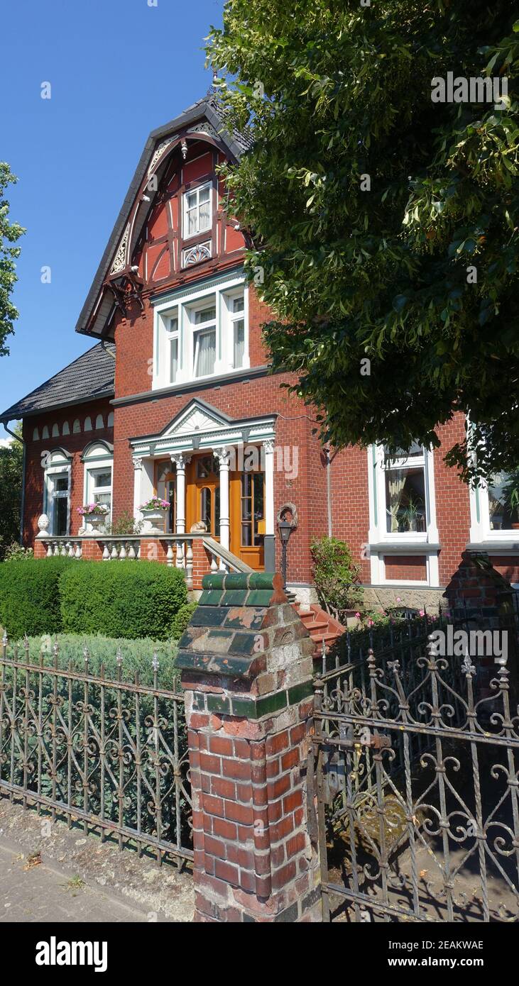 Wilhelminian style red brick house Stock Photo