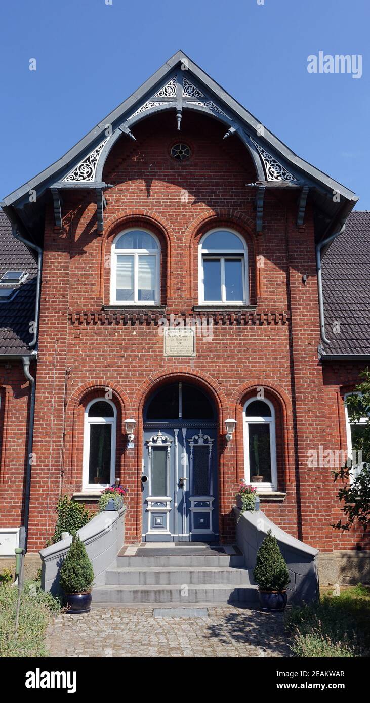 Wilhelminian style red brick house Stock Photo