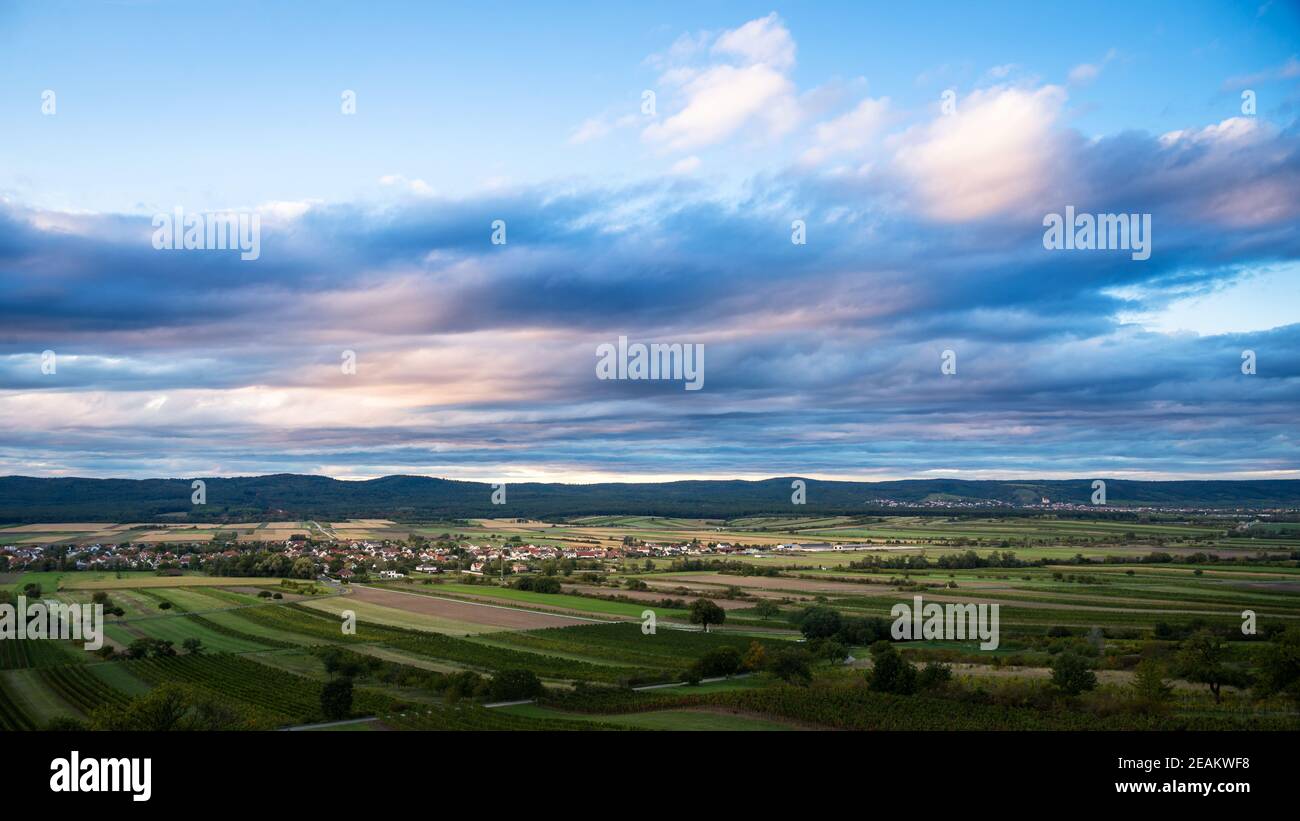 Village of SchÃ¼tzen and Donnerskirchen in Burgenland with dramatic sky Stock Photo