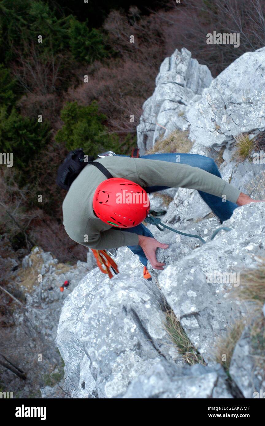 alpine climbing in the mountains Stock Photo Alamy