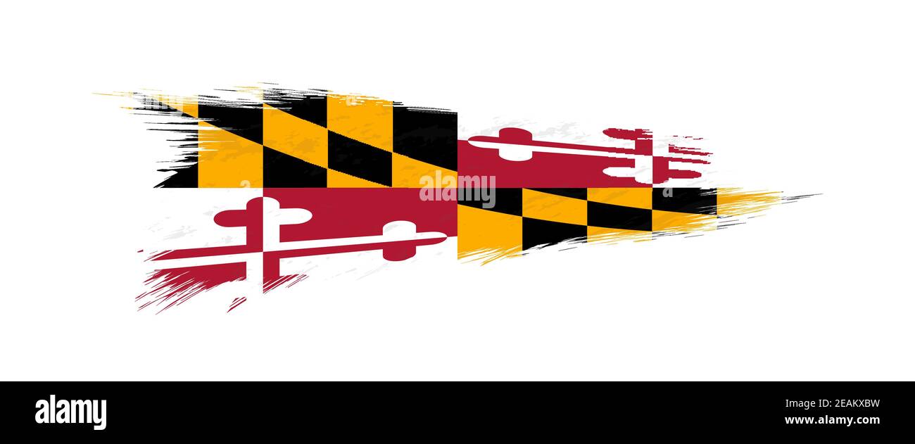 Flag of Maryland US State in grunge brush stroke, vector grunge ...