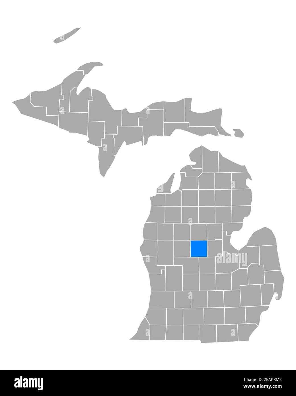 Map of Isabella in Michigan Stock Photo - Alamy