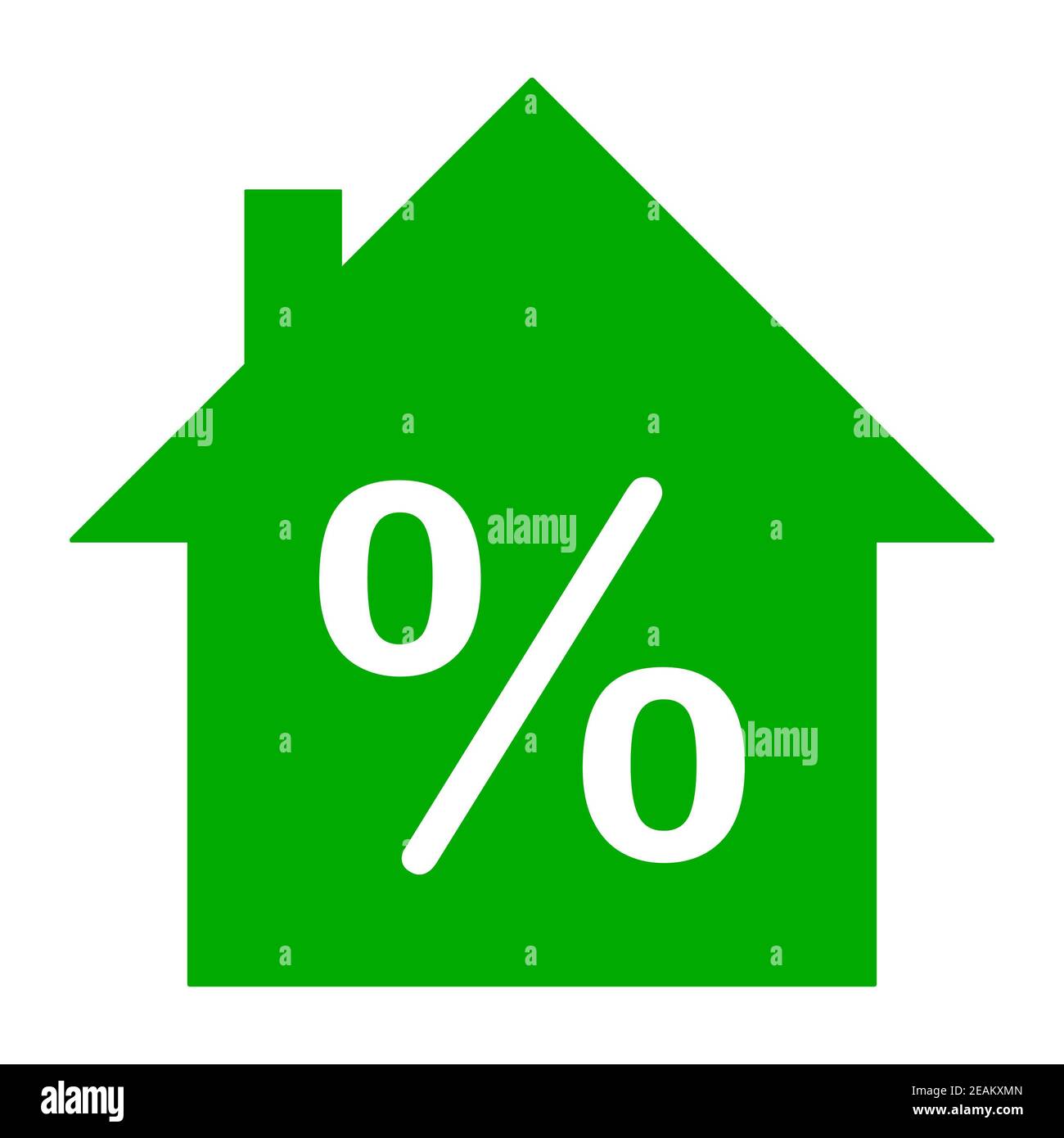 Percent and home Stock Photo