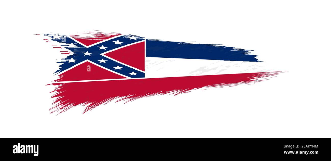 Flag of Mississippi US State in grunge brush stroke, vector grunge ...
