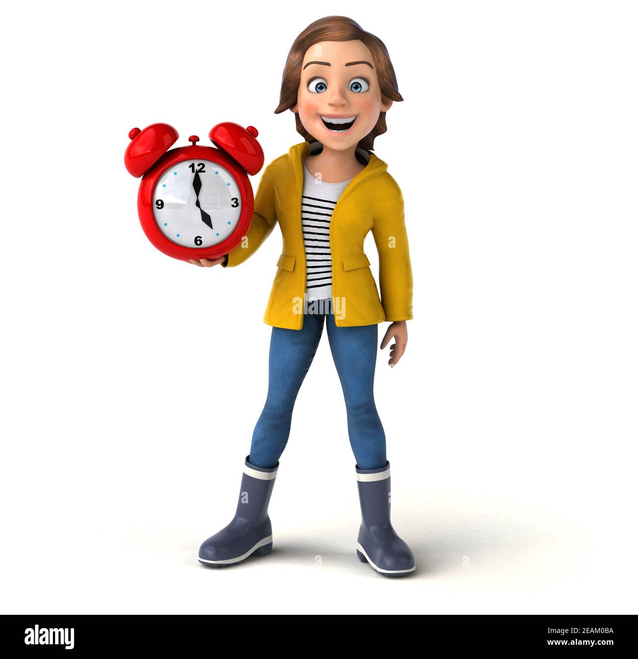 Fun 3D illustration of a cartoon teenage girl Stock Photo