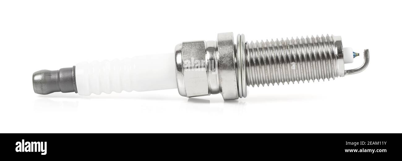 Iridium spark plug isolated on white background Stock Photo