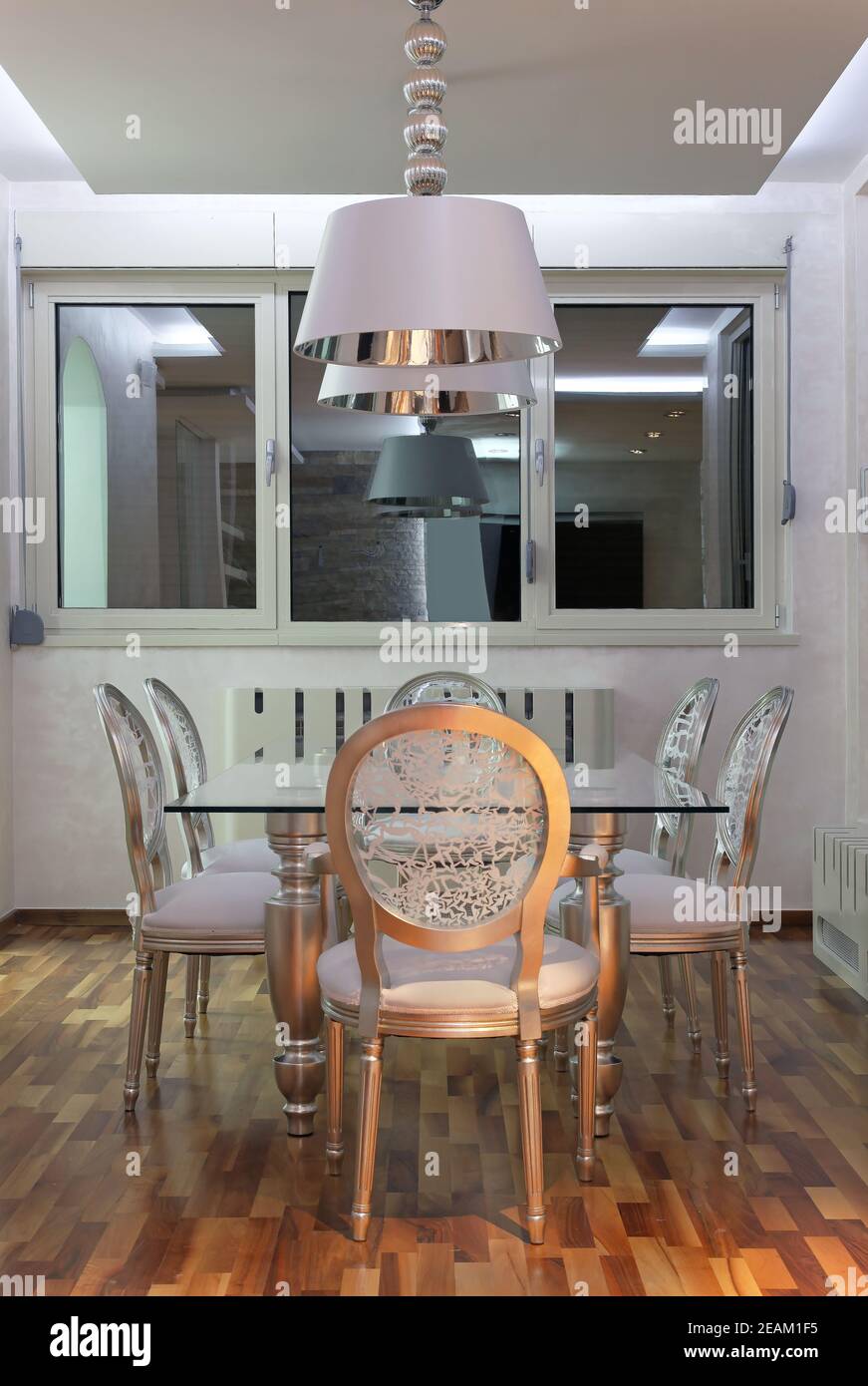 Modern furniture dining room Stock Photo Alamy