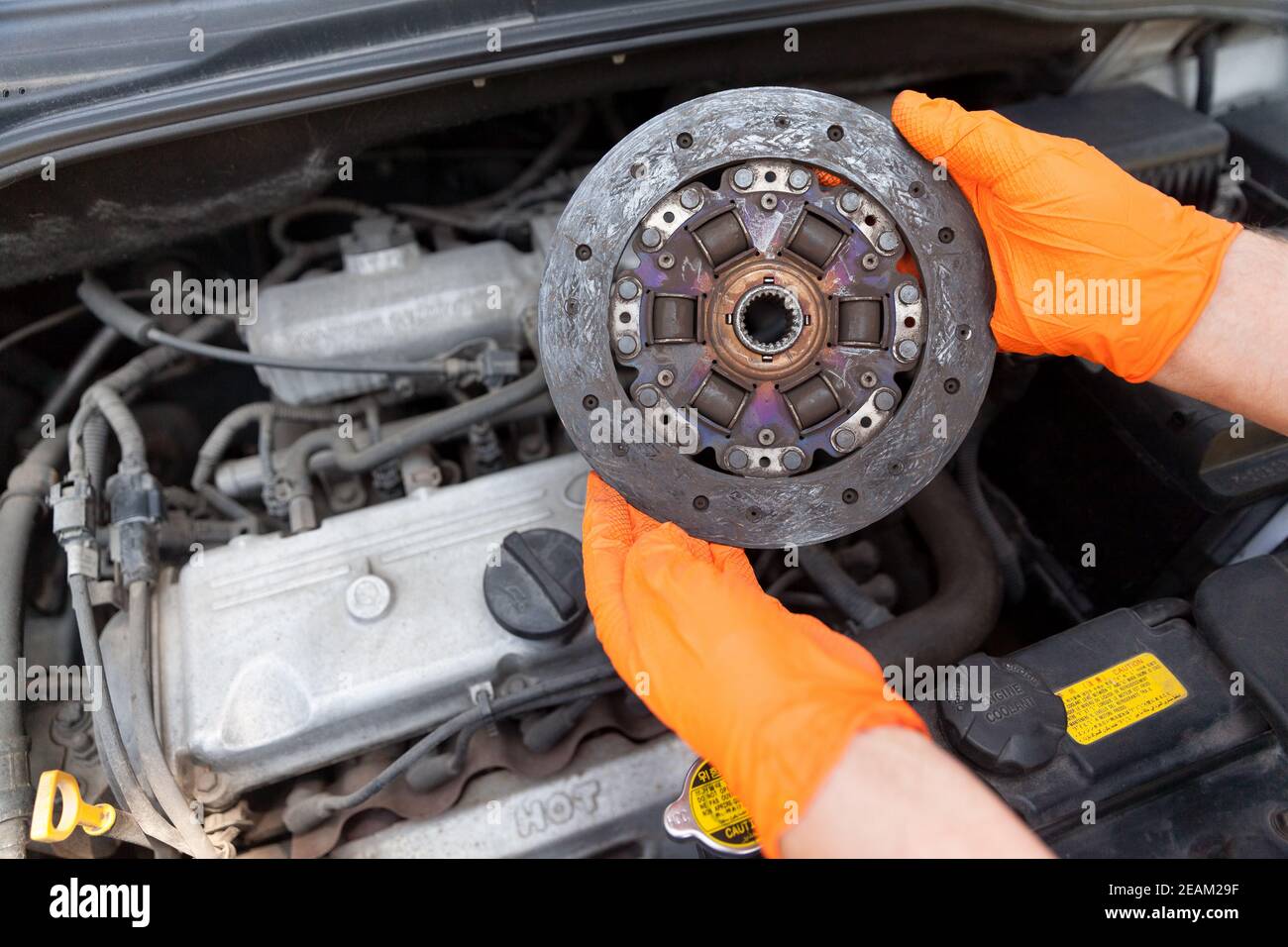 Used clutch disc friction plate Stock Photo Alamy