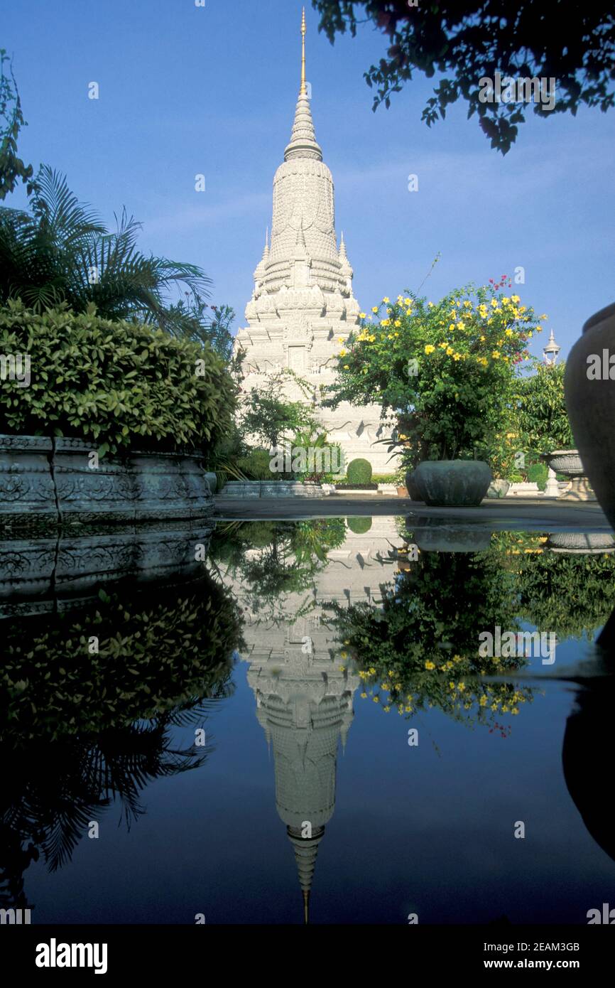 CAMBODIA PHNOM PENH WAT PHNOM PARK Stock Photo