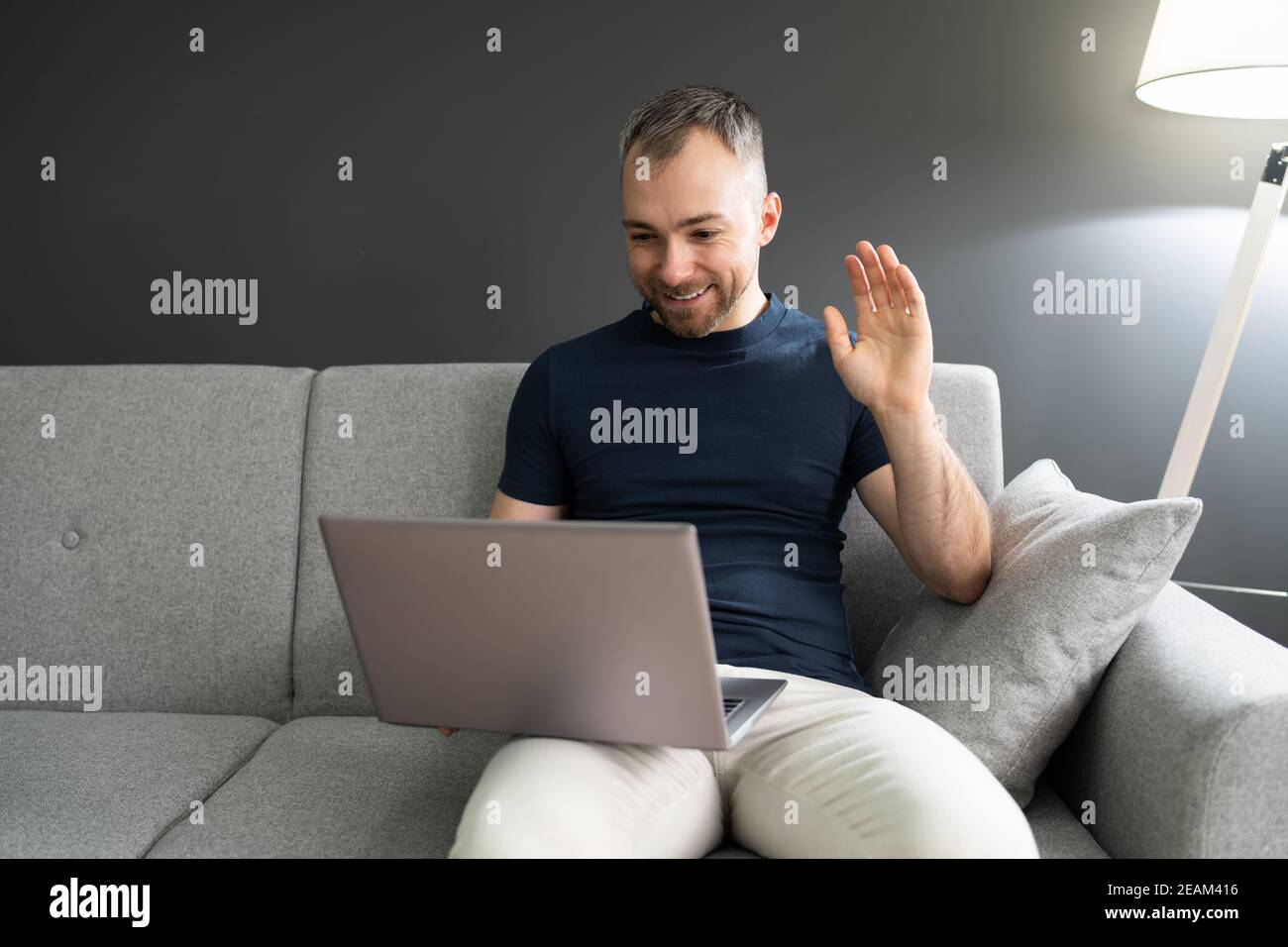 Online Video Conference Interview Chat Stock Photo Alamy