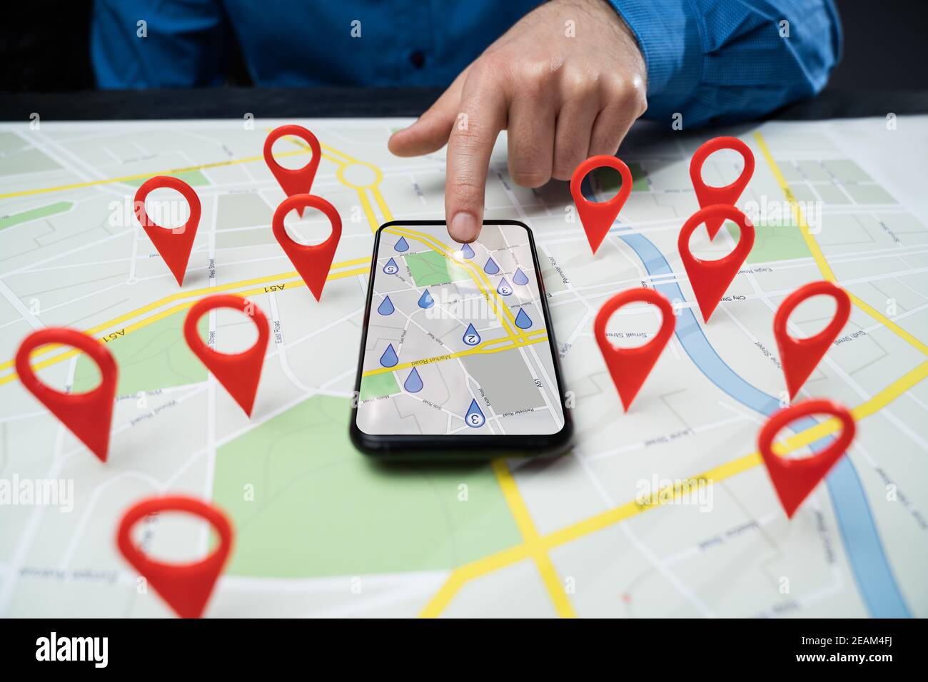 City Map Locator Pin Marker Search Stock Photo